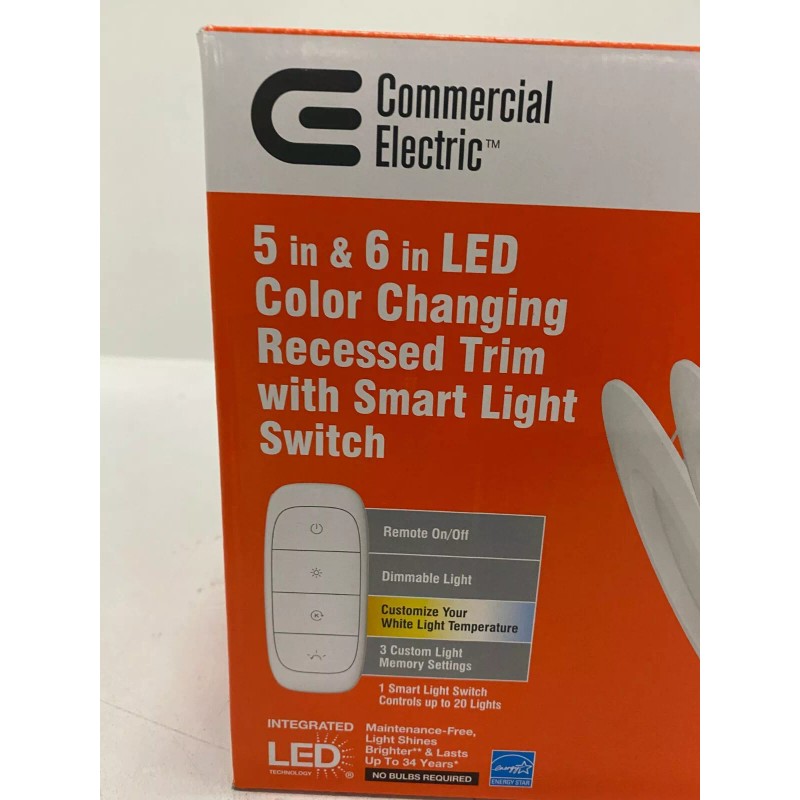 Commercial Electric CE 5-6 in. LED Color Changing Recessed Trim