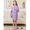 Umeyda Girls Flannel Robes, Warm Cable Plush Shawl Collar Soft
