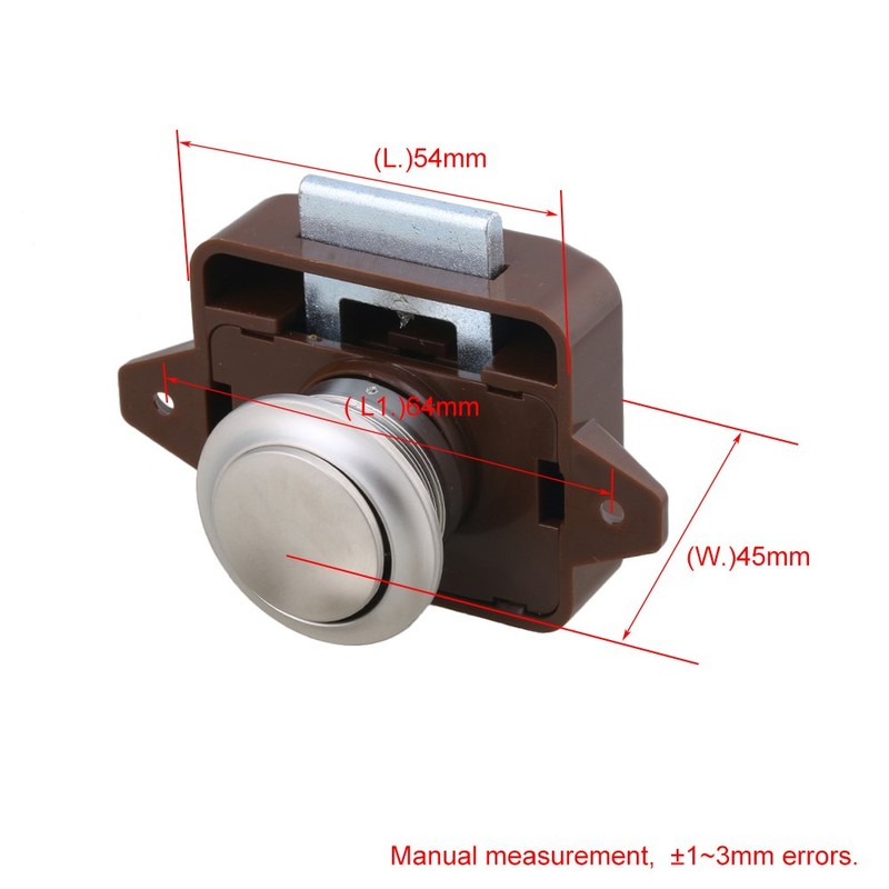 BQLZR 26mm Opening Hole Brown and Silver Keyless Push Button