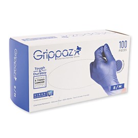 FRANZ MENSCH Pack of 100 Nitrile Gloves Power Grip Light Powder-Free Pack Blue 9/L L 24 cm Protective Gloves Catering Gloves Industrial Gloves Assembly Gloves