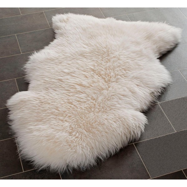 Super-Thick Wool Genuine Sheepskin Rug, white, Large (105 x 65