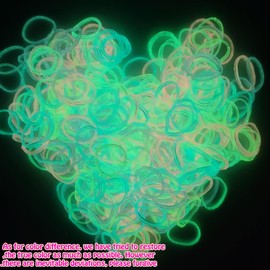 Yowamho 900 Luminous Mixed Color Rubber Rubber Band with 24 S-clips and 1 Small Crochet, Elastic, Not Easy to Break.