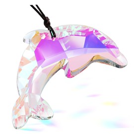 Operitacx Dolphin Hanging Sun Catcher Charm Crystal Pendant for Ocean Decor Easy to Hang Versatile Window Garden Decoration Nautical