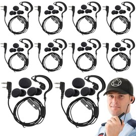 Paquete de 10 Walkie Talkie Auricular con Micrófono, Auriculares de o tubo Acústico de 2 Pines, Auricular de dedicados para Walkie, Accesorios Walkie 