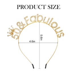 Esitrormi 50th Birthday Headband for Women, 50 Fabulous Birthday Headband Birthday Crown for Women, Happy Birthday Headband Birthday Decorations Gifts for Women