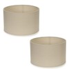 Pair of - Modern Natural Fabric Cylinder Ceiling Pendant Lampshade/Table