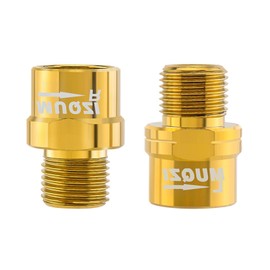 1 Pair Bike Pedal Extenders Steel Bicycle Foot Pedal Adapter Spacer Extended 16mm/0.63inch Crank Extension Tool fits 9/16 inch Threaded Bike Pedals for MTB BMX Road Street Bicycle (Golden)