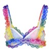 Satini Sissy Frilly Lace Fitted Satin Bralette (Rainbow, S)