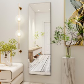 YUNSHANGGE Full Length Mirror Door Hanging, 51X16 Full Length Hanging,Beveled Mirror Frameless，Bedroom, Wardrobe, Door (51 * 16 Inch)