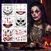 6 Sheets Halloween Face Tattoos, Halloween Scars Tattoos, Mouth Tattoo,