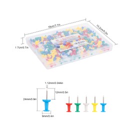 PAPERPAL 280 Assorted Color Push Pins for Cork Board, Colorful Thumb Tacks for Wall Hangings, Pushpins for Office School & Personal Use, Standard Size Push Pin Tacks