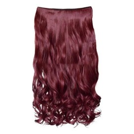 Generic Cabello Rizado Peluca Clip Extensiones De Pelo - Vino Rojo