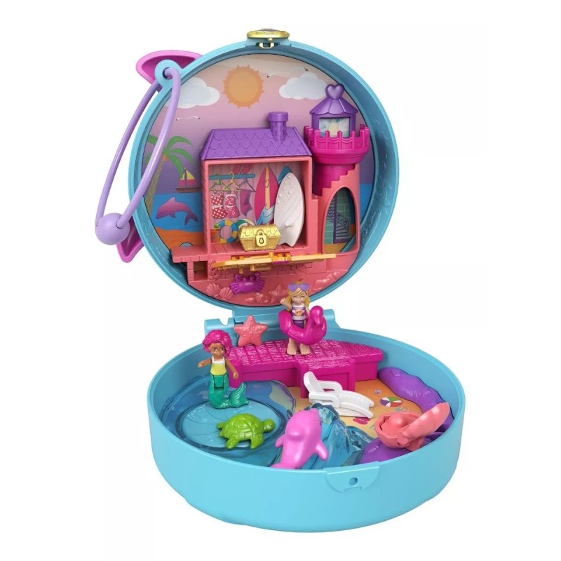 Polly Pocket Miniatura Muñecas Dolphin Beach Set Mattel
