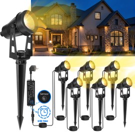 LAMPELIP Garden Spotlight LED Outdoor Waterproof White Pack of 6