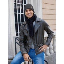 Wikoan Beanie Hat Men's Winter Thermal Knitted Hats for Men Women Warm Stretchy Beanie Unisex Hat Winter Hat Men Classic Hats, darkgray, Unit size