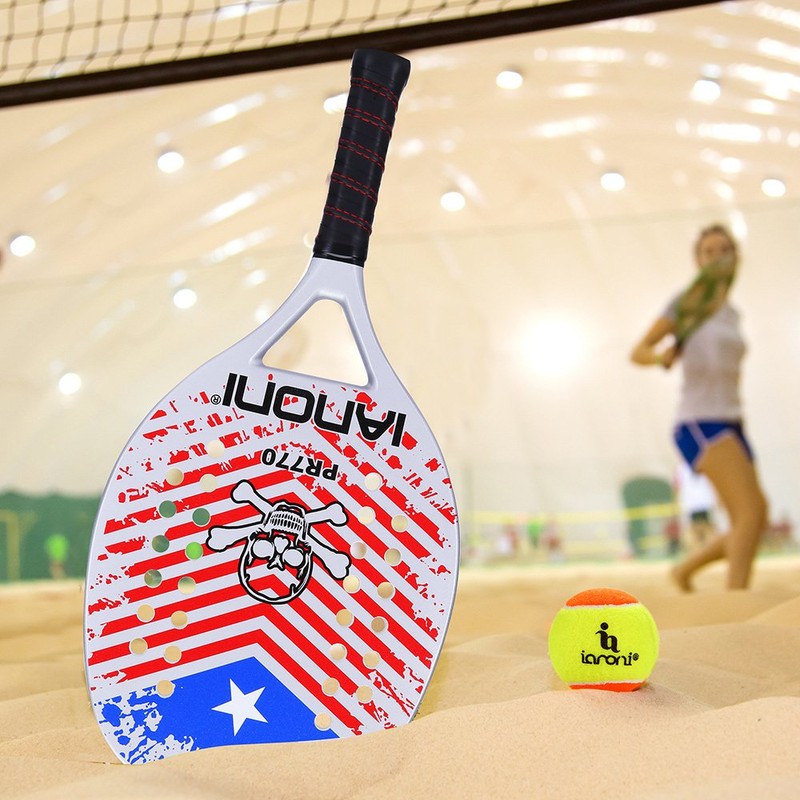 IANONI Beach Tennis Racket,Carbon Fiber Grit Face with EVA Memory