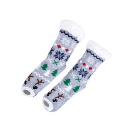 Charter Club Womens Winter Novelty Slipper Socks (Gray, S/M)