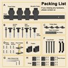 64" Bifold Barn Door Hardware Kit for Four 15" Doors,