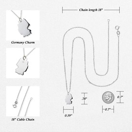 FashionJunkie4Life Country Charm Germany Necklace, Sterling Silver Necklace on an 18” Cable Chains | Gifts for Men & Women | Birthday Gift for Men and Women