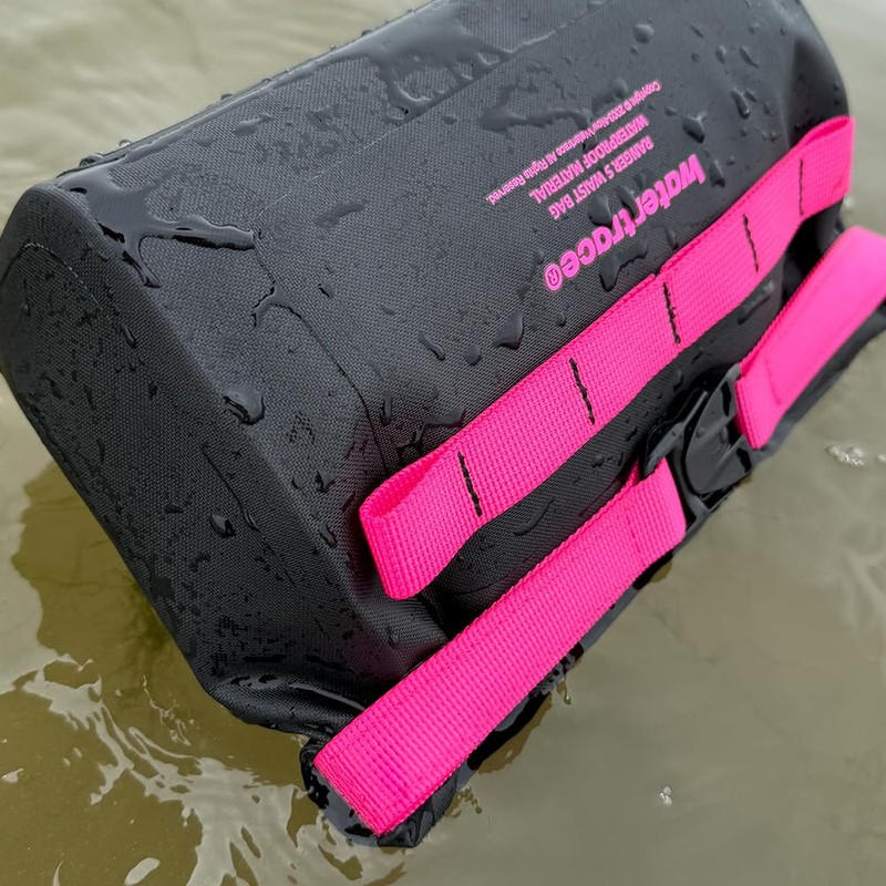Watertrace Waterproof Waist Bag, 2L Capacity, Roll Top, Black/Pink/White/Purple, Outdoor,