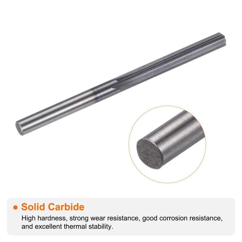 HARFINGTON Carbide Chucking Reamer 0.13"(3.302mm) Dia Straight Flute Straight Shank