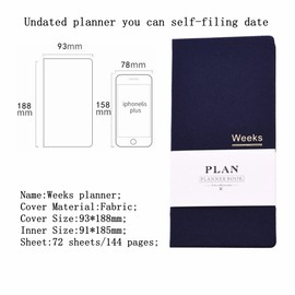 Undated Pocket Weekly Planner Schedule Organizer Agenda Year Month Week Plan A6 Notebook (A6 Undated Planner Gray+Blue)