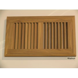 6" x 14" Hi-Output Walnut Flush Unfinished Wood Heat Register/Vent