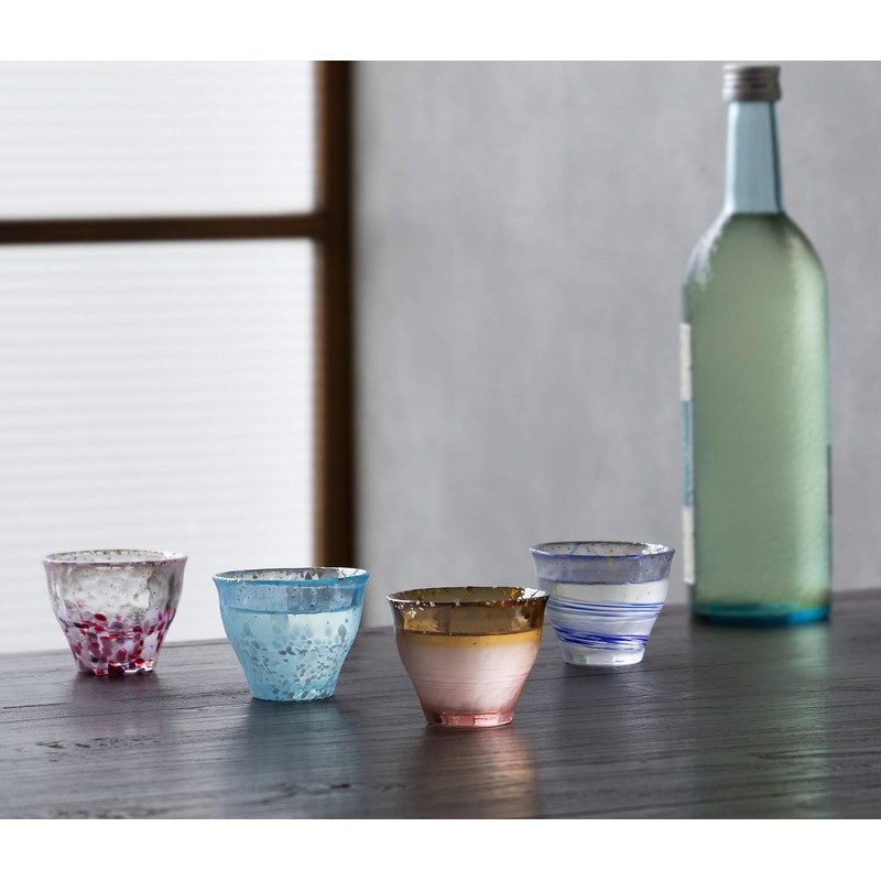 Aderia F-71846 Tsugaru Vidro Sake Cup Guinomi, Akane Sora, 3.2