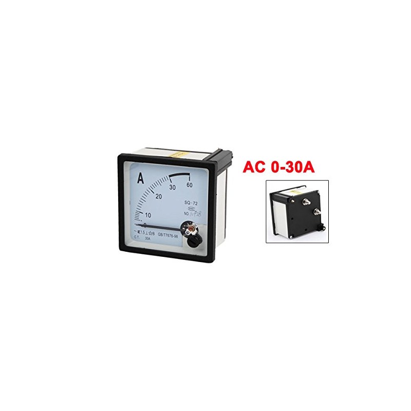 72mm x 72mm Square AC 0-30A Analog Ammeter Panel Meter