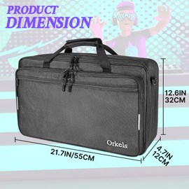 ORKELS DJ Controller Bag Compatible with FLX4, FLX2, REV1, DDJ SB3, DDJ SB2, DDJ 400, DDJ RB, DDJ200, Pro FX, MPFX, DJ2GO2 Touch, Mix II, Party Mix, 200 MK2 DJ Controller, S-21.6''Lx13''Wx4.7''H