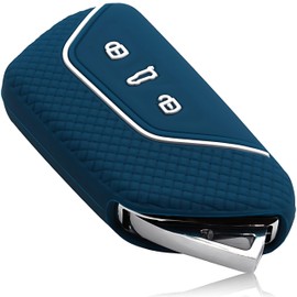 FOAMO FOAMO Autoschlssel Hlle Kompatibel mit VW, SEAT, SKODA, CUPRA Autoschlssel - Silikon Schlsselhlle - Schlsselhlle - Schutz fr Autoschlssel in Blau-Wei?