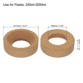 uxcell Lab Flask Support Cork Stand 110mm Diameter Round Bottom Holder for 250ml-2000ml Flasks 4Pcs