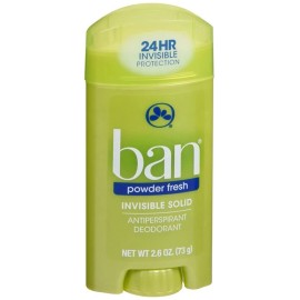 Ban Antiperspirant Deodorant Invisible Solid Powder Fresh 2.6oz