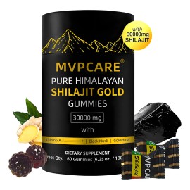 Mvpcare Dosis Mxima 30.000 Mg Shilajit Gummies Shilajit Puro Del Himalaya 85 Micronutrientes Apto Para Hombres Y Mujeres 100 Natural Orgnico 60...    