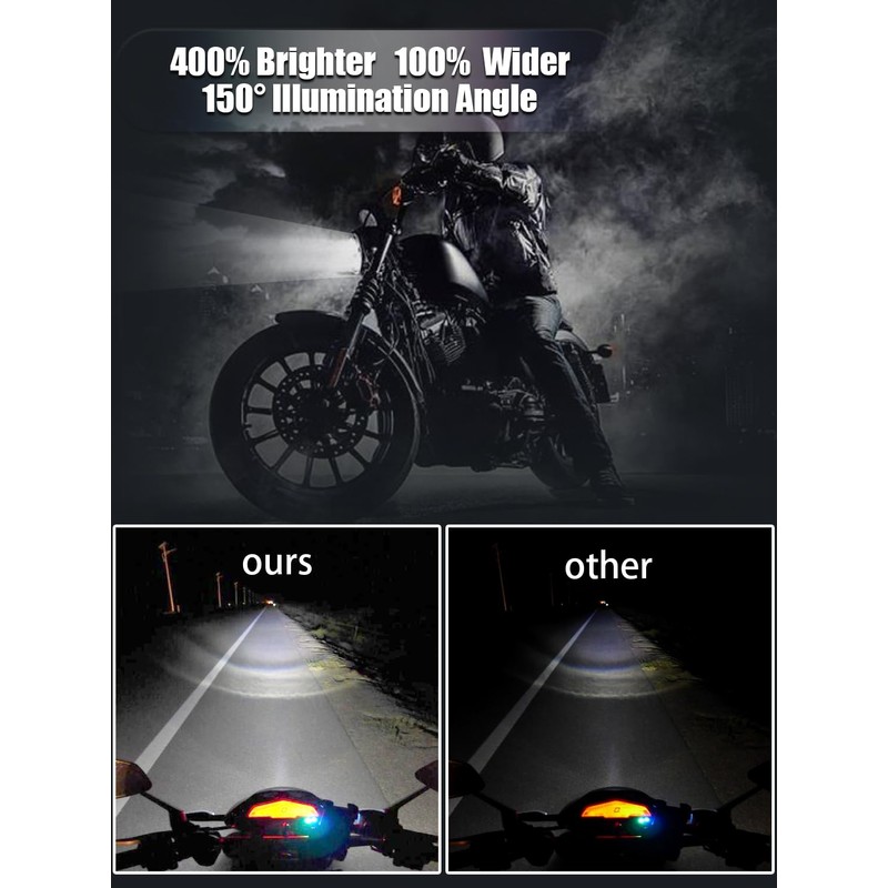 HENGTUAOTO 7" LED Motorcycle Headlight with White/Amber chrysanthemum petal DRL