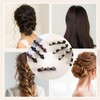 Braided Hair Clips for Women, Sparkling Pearl Crystal Stone Barrette,