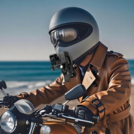 FloraVigo Helmet Chin Mount for GoPro Hero 13/12/11, DJI Osmo Action 5 Pro/4/3, Insta 360 X4/X5