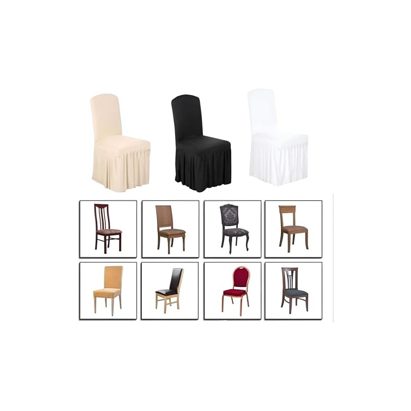 Linen 1 Pcs Spandex Skirt Chair Covers Wedding Christmas Party