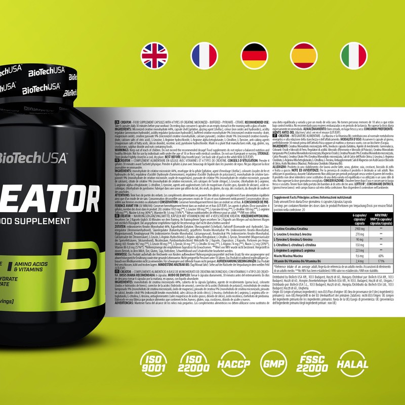 BioTechUSA CreaTor | With 2 Types of Creatine | Amino