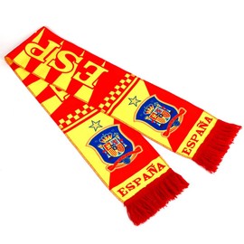 2-pack Of Soccer National Team Scarves,Soccer Fans Souvenir Double Side Logo Print Scarf,World Top 40 National Team Scarf(Spain)