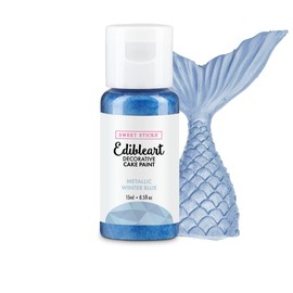 Sweet Sticks Edible Art Decorative Cake Paint 0.5 Ounce (15 Milliliters), Metallic Winter Blue