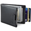 SERMAN BRANDS RFID Blocking Bifold Slim Genuine Leather Minimalist Front