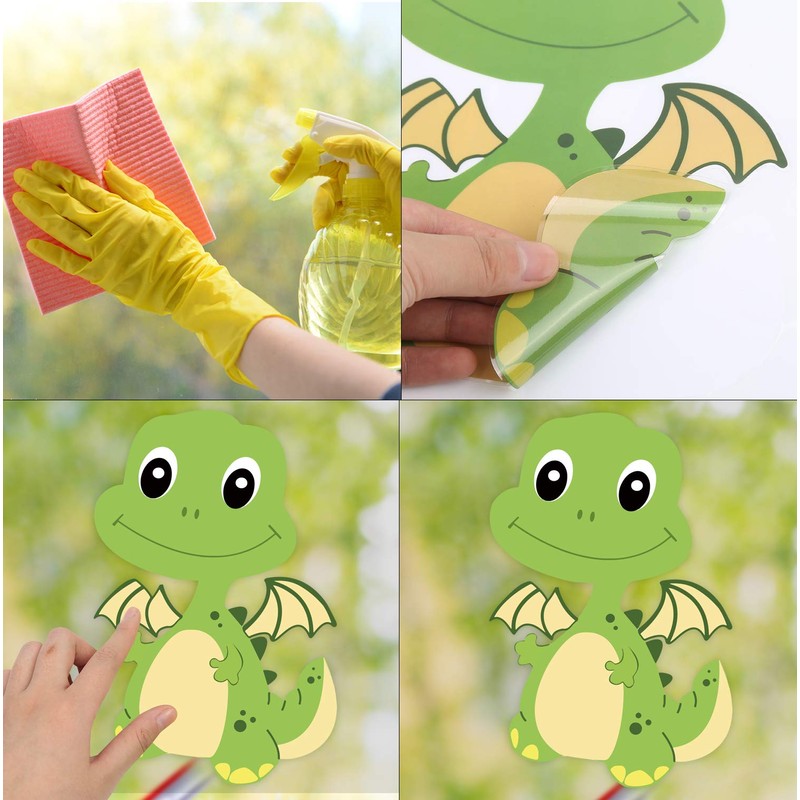CCINEE 85 PCS Dinosaur Window Cling Decals for Kids,Assorted Cute