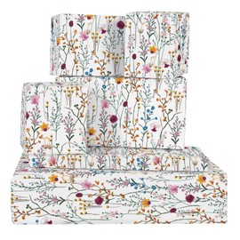 FYSUIMU 6 Sheet Wildflower Wrapping Paper -Not Roll- Wild Floral Gift Wrap Paper Folded Flat Craft Paper for Spring Holiday Wedding Baby Shower Birthday, 19.7 x 27.6 Inch