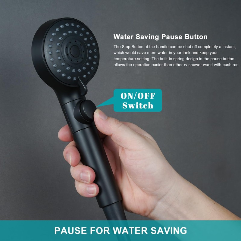 GwernKB RV Shower Head with Hose,5-mode High Pressure Shower Head