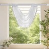 Yitexin Graceful White Sheer Valances for Windows, Semi Swag Curtains