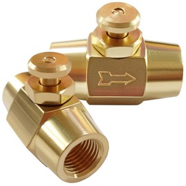 Uenede 1/4 Inch NPT Brass Push Button Check Valve, 1/4" NPT Female Thread Normally Closed Type, Air One-Way Control Switch Shut-Off Valve (Pack of 2)