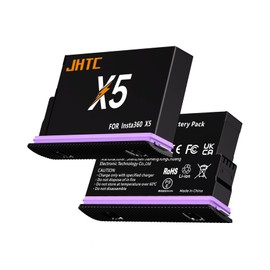 JHTC 360 X5 Battery 2 Pack 2800mAh Replaceme X5 Batteries with Battery Storage Case Can Store Misro SD Card Fully Compatible with Insta360 X5 Camera