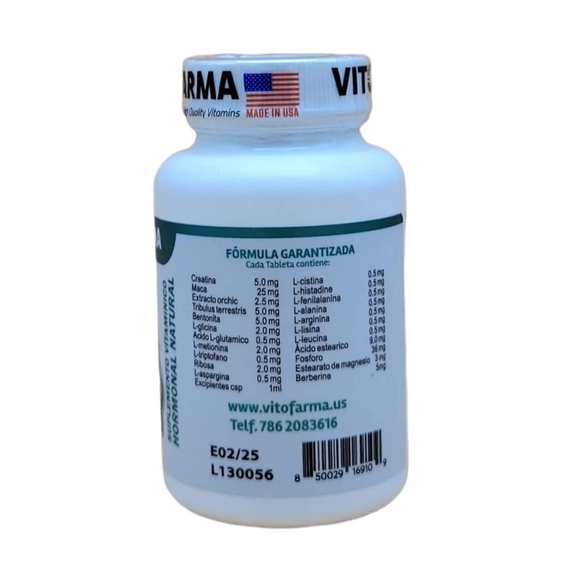 VITOFARMA VITAMINA HORMONAL para GALLOS Finos TESTO Powerful 100 TABLETAS