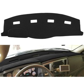 Yiz Dashboard Cover Dash Mat Pad Custom Fit for 2006-2008 Dodge Ram 1500 2500 3500,2009 Ram 2500 3500 4500 5500,2010 Ram 4500 5500 Without Cutout for Dash Speakers (06-08 Black) J16
